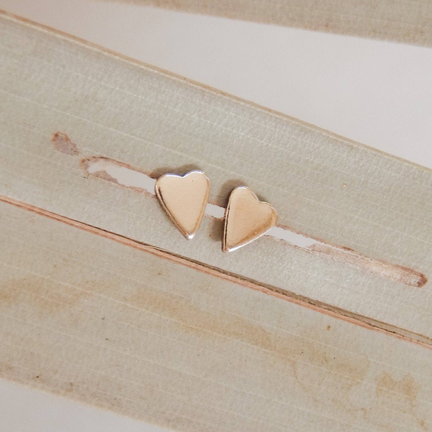 Heart Stud Earrings - Hypoallergenic, Waterproof, Handmade