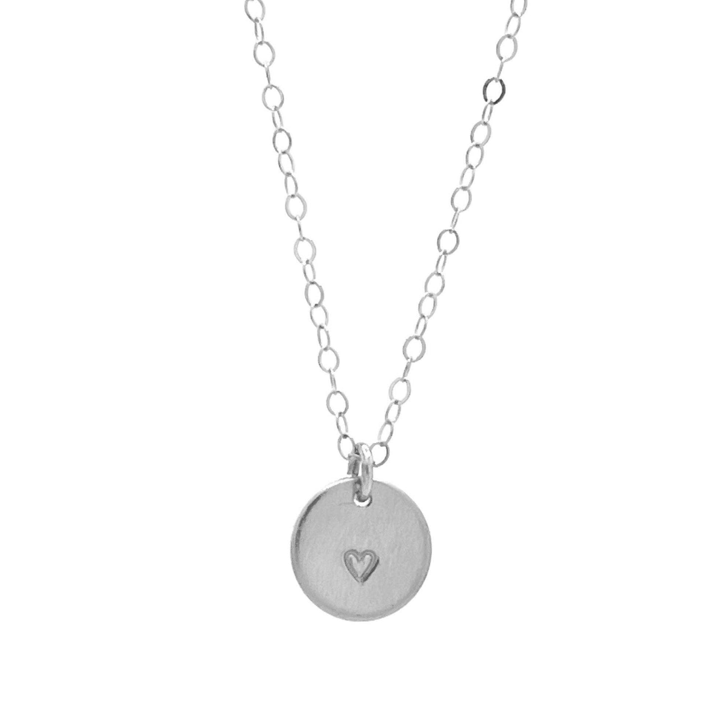 Heart Disc Necklace - Waterproof, Handmade, Hypoallergenic