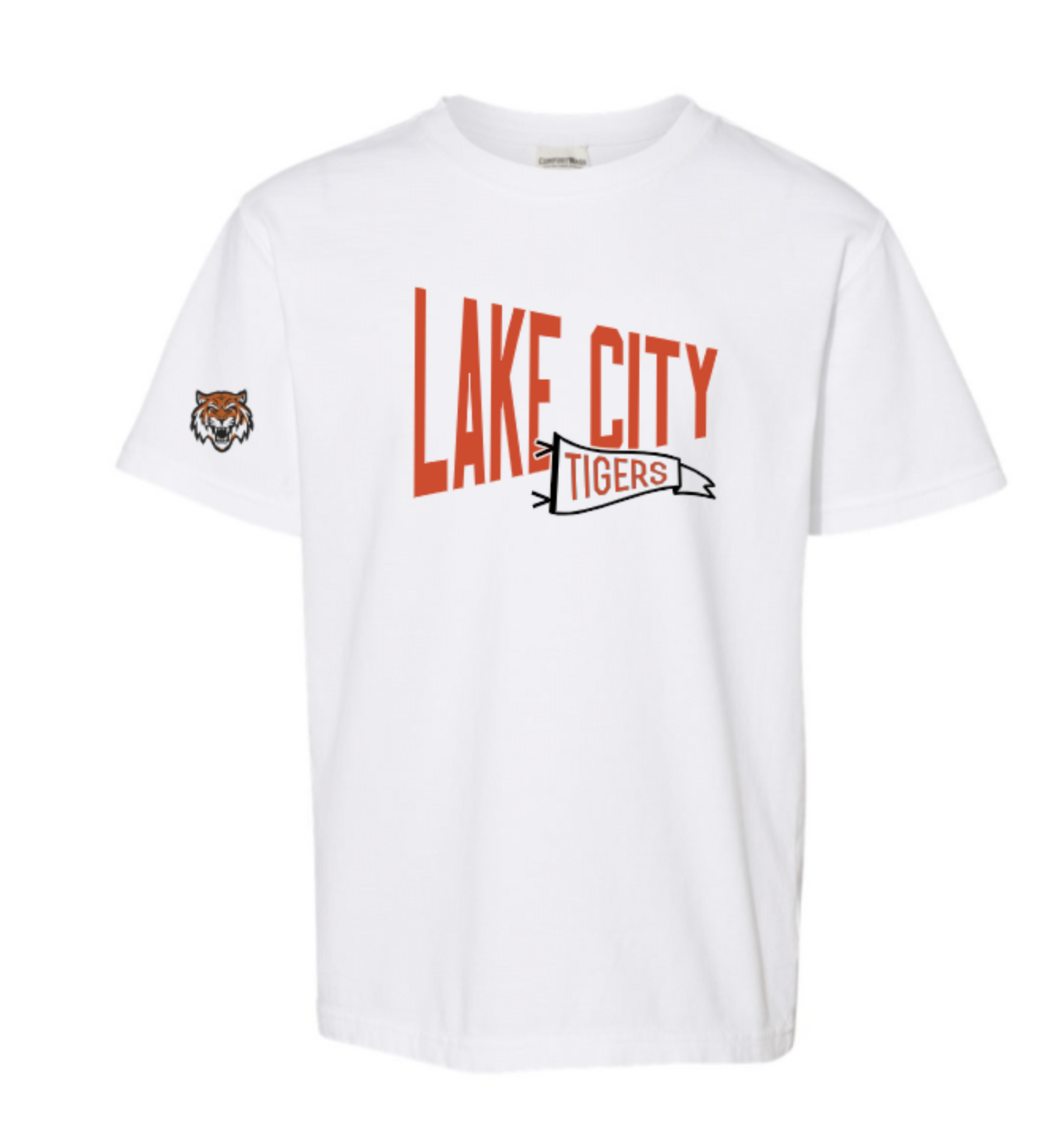 Lake City Tigers Pennant Adult Short Sleeve Tee