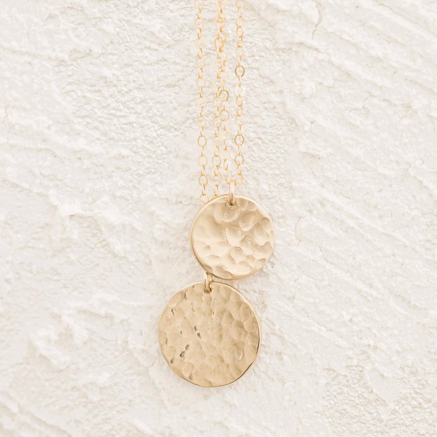 Hammered Disc Necklace - 14k Gold Filled